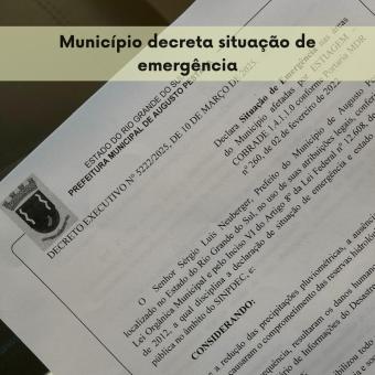 Município decreta situação de Emergência